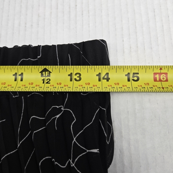 Monki Black Patterned Art Pleated Maxi Skirt S - Picture 3 of 6